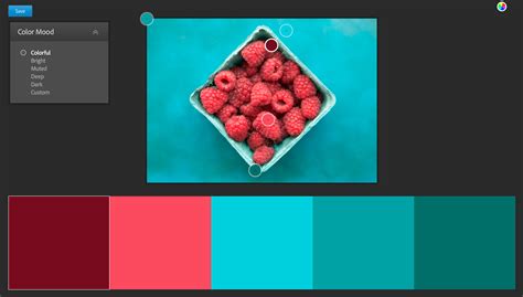 Custom color themes powered by Adobe Color.